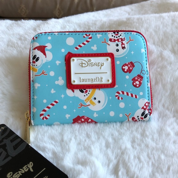 Disney Loungefly Santa Mickey and Minnie Snowman Wallet NEW WITH TAGS EXCLUSIVE! - Picture 2 of 5